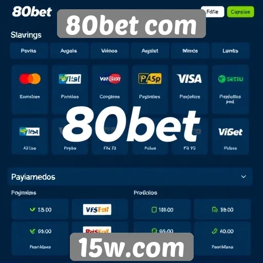 Opções de pagamento disponíveis no site 80bet
